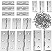 Boao 16 Pieces Stainless Steel Folding Butt Hinges Home Furniture Hardware Door Hinge with 96 Pieces Stainless Steel Screws (2 Inch and 3 Inch, Silver)