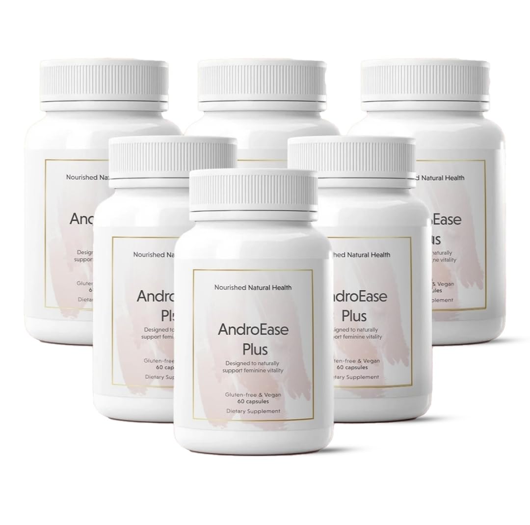 Nourished AndroEase Plus for Women’s Health - Zinc, Reishi, Green Tea and Saw Palmetto for Women - for Energy, Vitality, Facial Hair and Daily Wellness - 360 Capsules, Made in USA