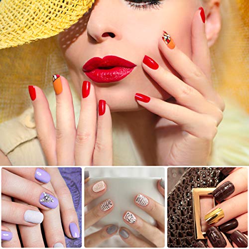 BicycleStore Nail Art Kit, Professional 3D DIY Decoration Manicure Supplies Set with 15Pcs Painting Brushes 5 Dotting Tools 2 Boxes Rhinestones 10 Striping Tapes Nail File, Sequins for Girls Women