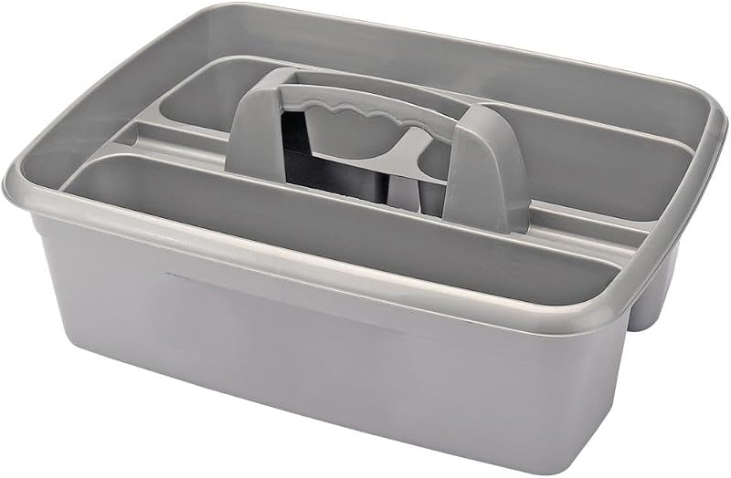 Draper Cleaning Caddy 40 x 30 x 13cm Tote Tray with Handle Grey