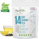 PureTea 14 Day Skinny Tea: Gentle Diet Tea. Reduce Bloating and Constipation. Appetite Suppressant. 14 Pyramid Tea Bags. Natural Weight Loss Tea for Women. Ultimate Diet Detox & Body Cleanse.