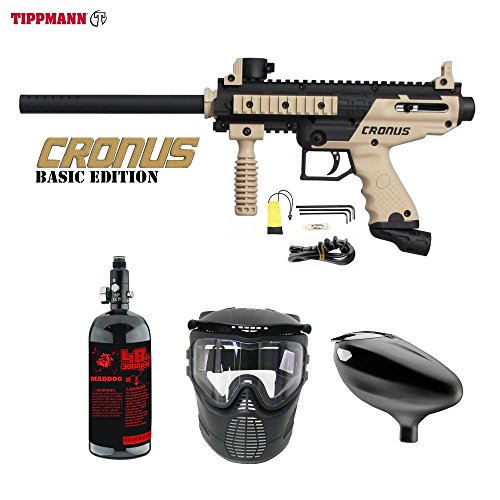 MAddog Tippmann Cronus Beginner HPA Zephyr Paintball Gun Package - Black/Tan