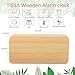 TISSA Wooden LED Alarm Clock, Wood Cube Digital Desk Alarm Clock with 3 Brightness Adjustable, 3 Set of Alarm, Dual Power, Voice Control, Time/Week/Date/Temperature/Humidity Displaying