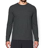 Under Armour Men's Charged Cotton Long Sleeve T-Shirt, Carbon Heather/Black, Small