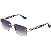 Dita META-EVO ONE DT DTS147 A-01 Yellow Gold/Ink Swirl Metal Rimless Sunglasses Grey Gradient Lens