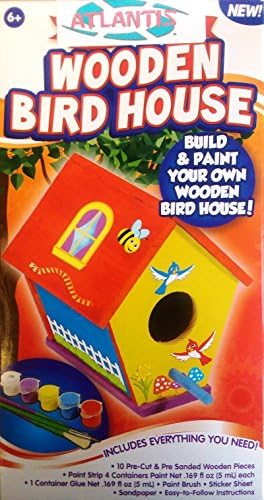 Build and Paint your own Wooden Bird House Kit Everything Included Atlantis Toy and Hobby