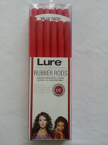 Lure Professional Rubber Hair Rollers - Rubber Rods - 1/2 Inch