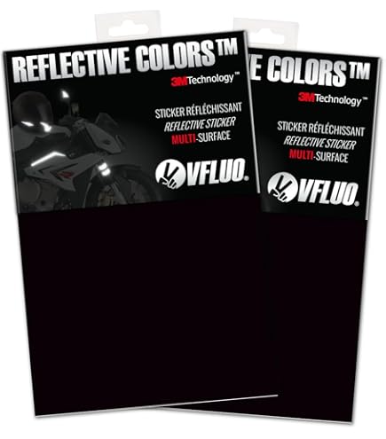 Kit 4 Stickers Autocollants Ovals Noirs Réfléchissants Casque