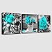 wall art for bedroom Simple Life Black and white rose flowers Blue Canvas Wall Art Decor 16