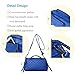 Small Shoulder Bag for Women Synthetic Vegan Leather Top Handle Satchel Handbag with Crossbody Strap Ladies Quilted Barrel Baguette Purse Katloo (Blue)