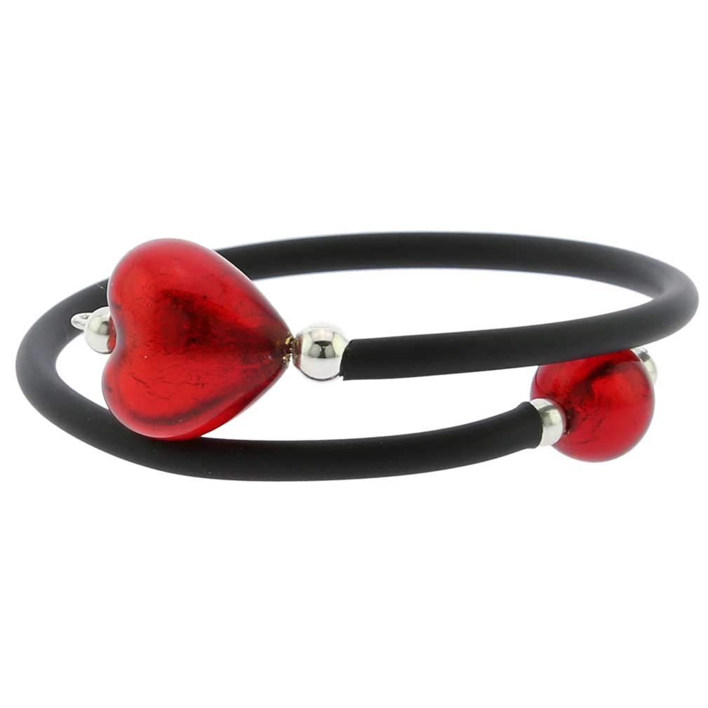 Glass Of Venice Murano Glass Venetian Glamour Heart Bracelet - Red