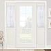 RYB HOME Sidelight Curtains for Front Door - White Sheer Curtains for French Door Back Door Entry Door Privacy Protected, Includes 2 Tiebacks, Wide 30 x Long 40 inch per Panel, 1 Pair