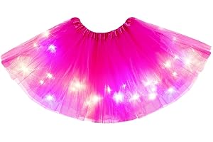 Aohhy 2-8 Years Baby Girls Light Up LED Tutu Skirt Fairy tutu Kid Fancy Party Costume Ballet Layered Dress