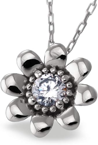 Amazon Voronoi ボロノイ K10 フラワー モチーフ ゴールド スワロフスキー ジルコニア ネックレス 花 レディース Wg ホワイトゴールド ネックレス 通販