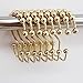 TOAOB Gold Shower Curtain Hooks 12pcs Double Glide Shower Curtain Rings Rust Proof Stainless Steel Shower Hooks for Curtain Rolling Shower Rings for Bathroom Curtain Rods