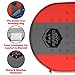 Rugged Camp Self Inflating Sleeping Pad - Foam Camping Mat is 1.5 Inches Thick Perfect for Hiking, Backpacking, Travel - Lightweight, Waterproof & Compact Camping Air Mattress (Red)