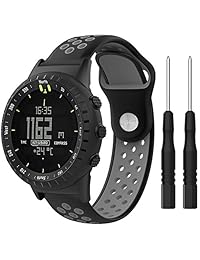QGHXO Banda transpirable para Suunto Core, suave silicona ajustable correa de repuesto deportiva con fila de orificios de compresión moldeados para reloj inteligente Suunto Core, se adapta a muñecas de 5.512 in 9.055 in