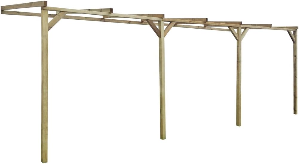 Festnight Pérgola de Madera con Techo Inclinado 2 x 6 x 2, 2 m: Amazon