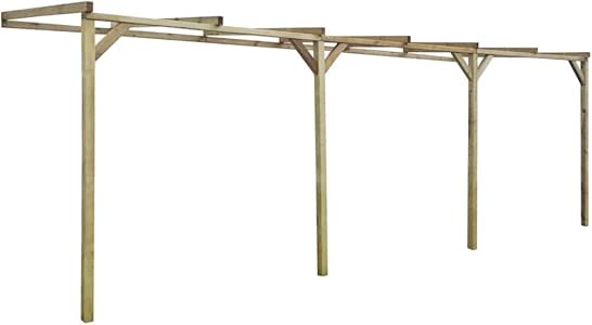 Festnight Pérgola de Madera con Techo Inclinado 2 x 6 x 2, 2 m: Amazon