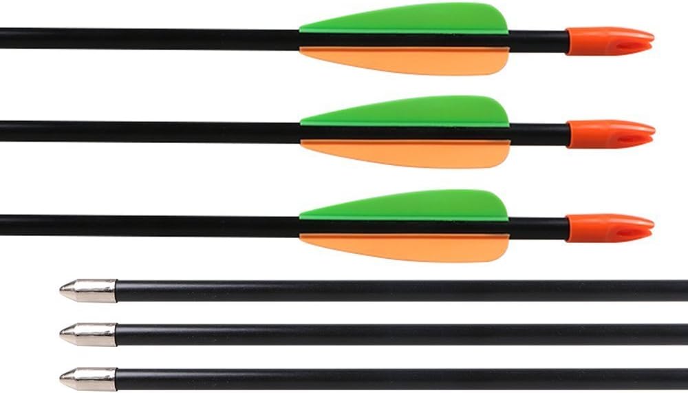 Huntingdoor Archery Youth Arrows 28 Inch Target Practice Fiberglass Arrows Shooting Fun Game Arrows 7mm for Beginner 12 Pack (Black 28inch) : Sports & Outdoors