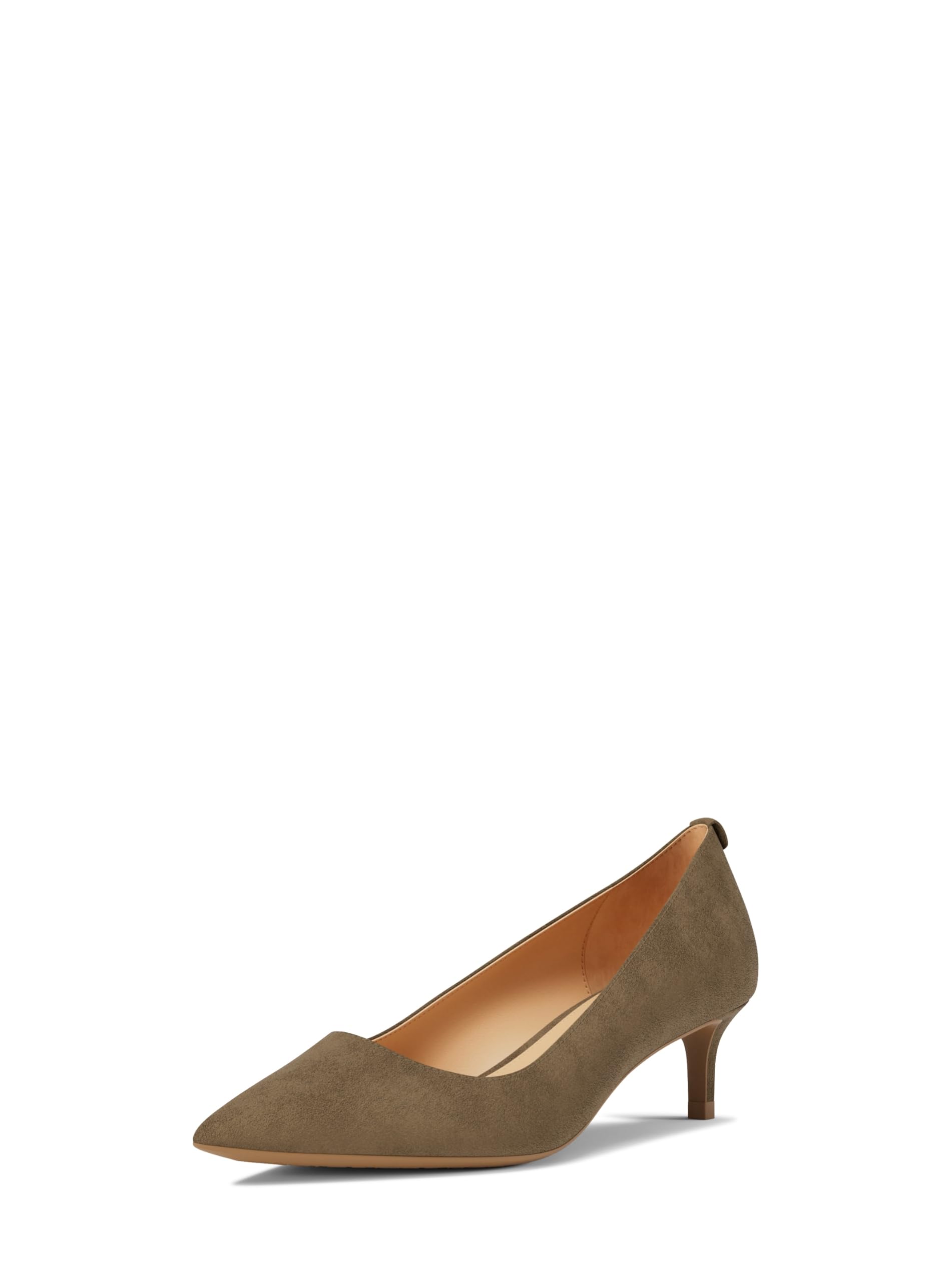 Michael Kors Women’s Alina Flex Kitten Pump, Husk/Suede, 6.5