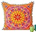 PDTXCLS ATAZUA Embroidered Orange Cotton Suzani Indian Cushion Cover. 20