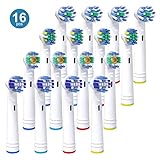 Oral B Replacement Toothbrush Heads, iTrunk 16 Pack Electric Toothbrush Heads Compatible with Pro 3000 Pro 5000 Pro 7000, Includes 4 Precision Clean, 4 Floss Action, 4 Cross Action & 4 3D White