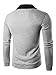 ZITY Men's Long Sleeve V Neck Button Down Knited Cardigan Tops Gray M