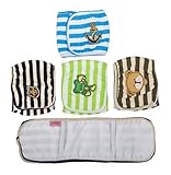 SET - 4pcs Lillypet Dog Puppy Diaper Washable MALE Belly Band for Small and Medium Dog Random Colors L