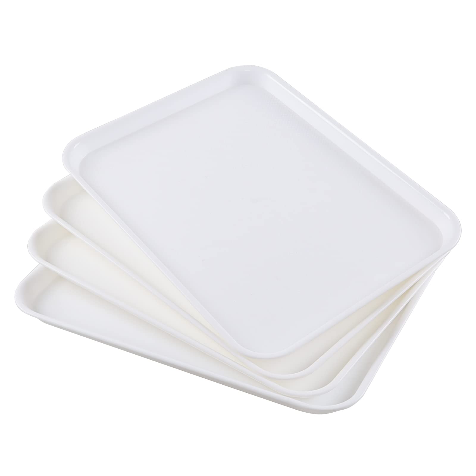 Bblina Plastic Serving Trays, Rectangular Fast Food Tray Set of 4