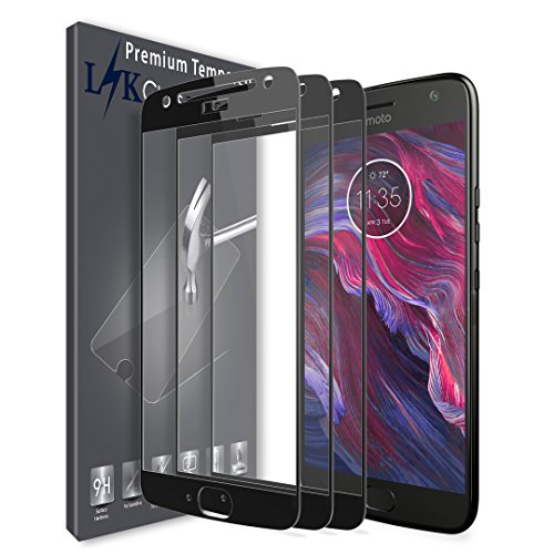 LK [3 PACK] Motorola Moto X4/Moto X (4th Generation) Screen Protector, [Full Cover] Tempered Glass with Lifetime Replacement Warranty (Black)