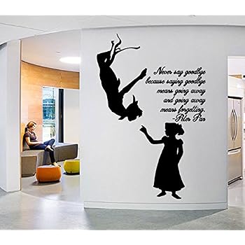 sticker peter dreams wall decal pan born come quote amazon vinyl pirate nursery grow ship never bedroom boys cartoon children