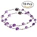 FRCOLOR Flower Headdress for Women,10pcs Purple Rose Flower Wreath Headband with LED Light Crown for Festival Wedding Party