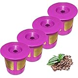 4 Pack Reusable Gold Plated Mesh Coffee Filters For Keurig Plus 2.0 &amp; Classic 1.0 Brewers