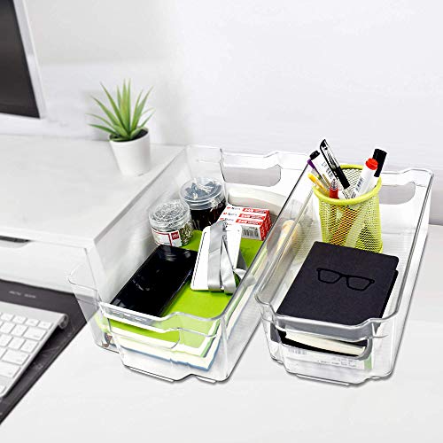 homyfort Stackable Plastic Storage Bins Organizer - 2 Pack, Clear Pantry Organization with Handles for Kitchen, Freezer, Refrigerator, Cabinets XL - Thumbnail 5