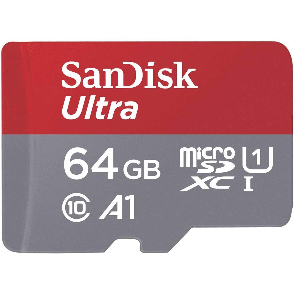 SanDisk Ultra 64GB microSDXC Memory Card + SD Adapter with A1 App Performance up to 100MB/s, Class 10, U1