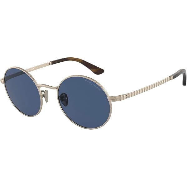 GIORGIO ARMANI Gunmetal/Blue Round Sunglasses AR 6132 Sunglasses Giorgio Armani 132 49mm With Blue Metallic Clip On main image 4