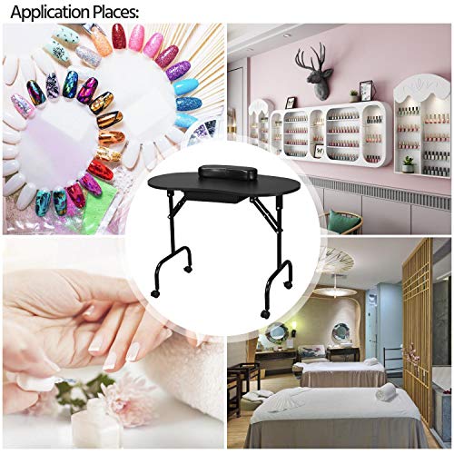 Yaheetech Portable Folding Manicure Table Nail Technician Desk