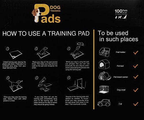 Petphabet Potty Pads -100 Count Box - 23" x 22" Large Puppy Pads Odor Control Quick-Drying Black Carbon Technology Remain Discreet by