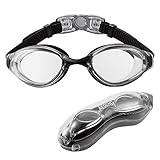 Aegend Swim Goggles, Swimming Goggles of Flat Lense for Men Women Adult Youth Kids Children, Anti-Fog UV Protection Leak-Proof Triathlon Swim Goggles Mirrored/Clear with Free Protection Case