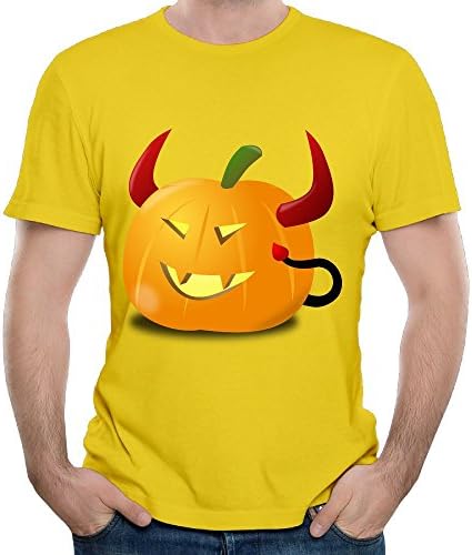Eijudge Pumpkin With Angle Men's Short Sleeves Pure Color T-shirt