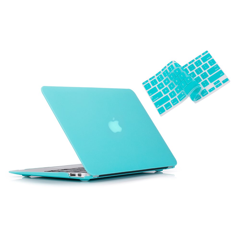 RUBAN Case Compatible with MacBook Air 13 Inch (Models: A1369 & A1466, Older Version 2010-2017 Release), Slim Snap On Hard Shell Protective Cover and Keyboard Cover, Turquoise — image 1