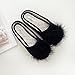 Women's Cozy Velvet Memory Foam House Slippers Non Slip Soles (7-8 M US, Black)