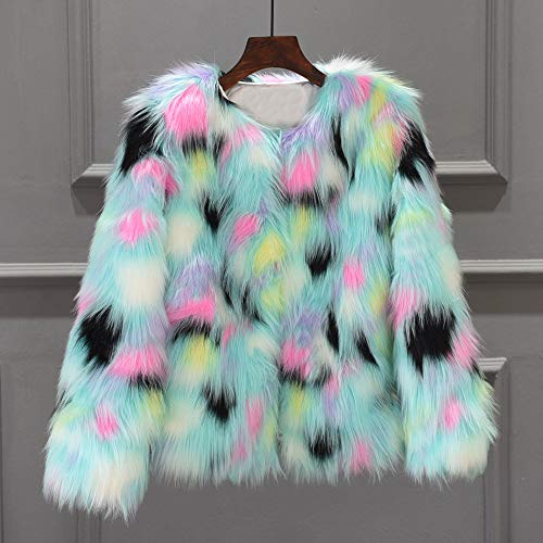 Coat for women, Misaky Autumn Winter Warm Faux Fur Jacket Gradient Color Parka Outerwear(MulticolorÂ ,Small)