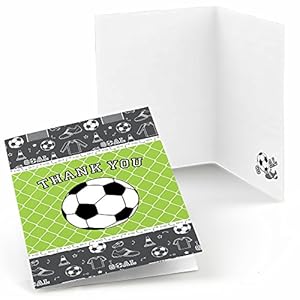 Big Dot of Happiness Goaaal – Soccer – Baby Shower or Birthday Party Thank You Cards (8 Count)
