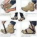 Blisstime Ice Cleats Crampons 11 Spikes Ice Snow Grips Anti-Slip Snow Traction Cleats Over Shoes Boots for Hiking, Mountaineering, Walking, Jogging