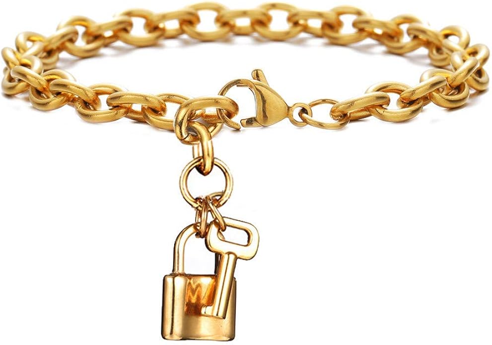 316L Stainless Steel Lock Bracelet For Women Men Best Gift
