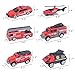 Die-cast Fire Truck Toy Set, 6 PCS Mini Fire Rescue Emergency Vehicles, Firefighting Engine, Helicopter, Educational Learning Car Toys, Gift for 3, 4, 5, 6 Year Old Boys, Girls, Toddlers, Kids