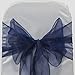 MDS Pack of 50 PCS Organza Chair Sashes Wider Dining Chair Bows Ribbon Tie Back for Wedding Party Birthday Bridal Shower Reception Event Banquet Home Chair Cover Decoration - Navy Blue
