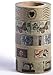 Washi Tape Set (Japanese Masking Tape) by MIKOKA, 0.6 Inches Wide, 32.8 Feet Long, 5 Rolls - Antique Dark-2